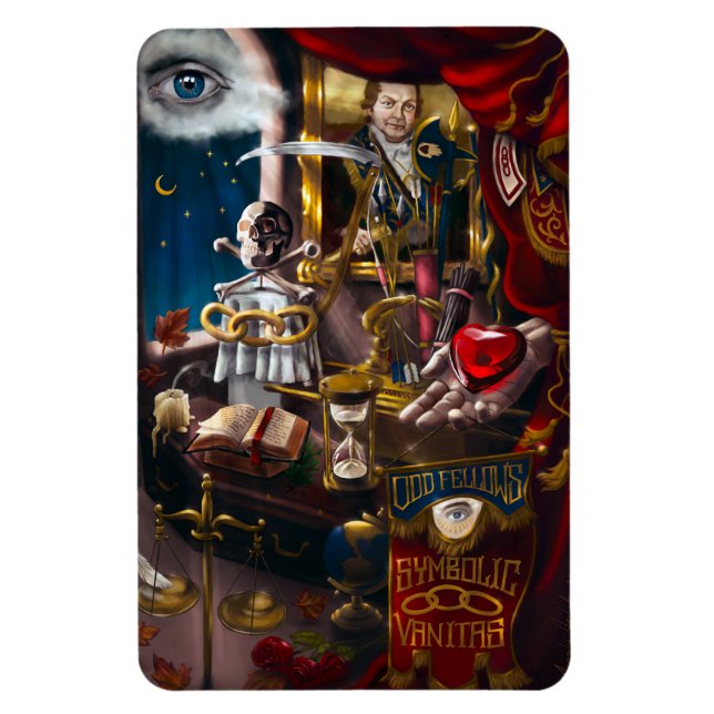 Odd Fellows Symbolic Vanitas Magnet (Vertical)