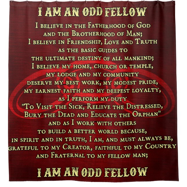 Odd Fellows Valediction Shower Curtain (Front)