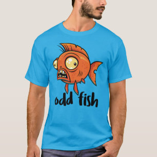 Odd Fish Quirky Funny Orange Goldfish Cartoon T-Shirt