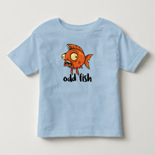 Odd Fish Quirky Funny Orange Goldfish Cartoon Toddler T-Shirt