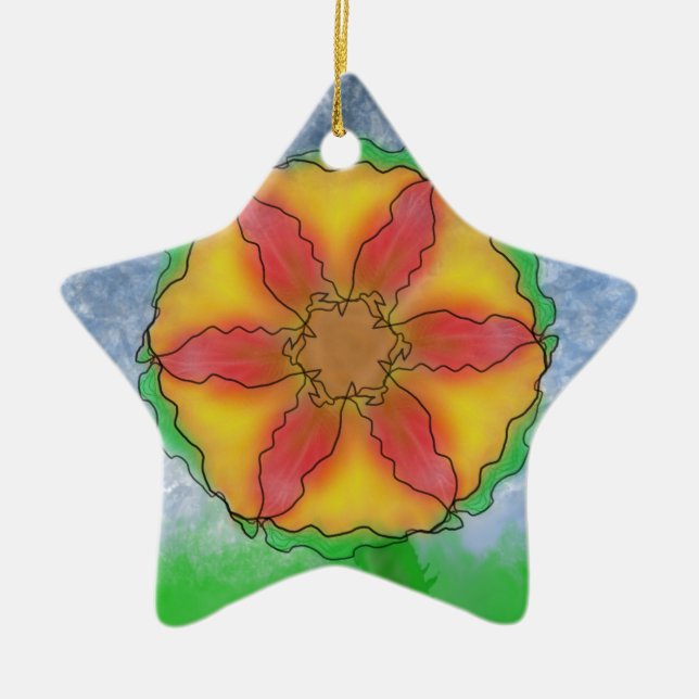 Odd Flower Ceramic Tree Decoration (Front)