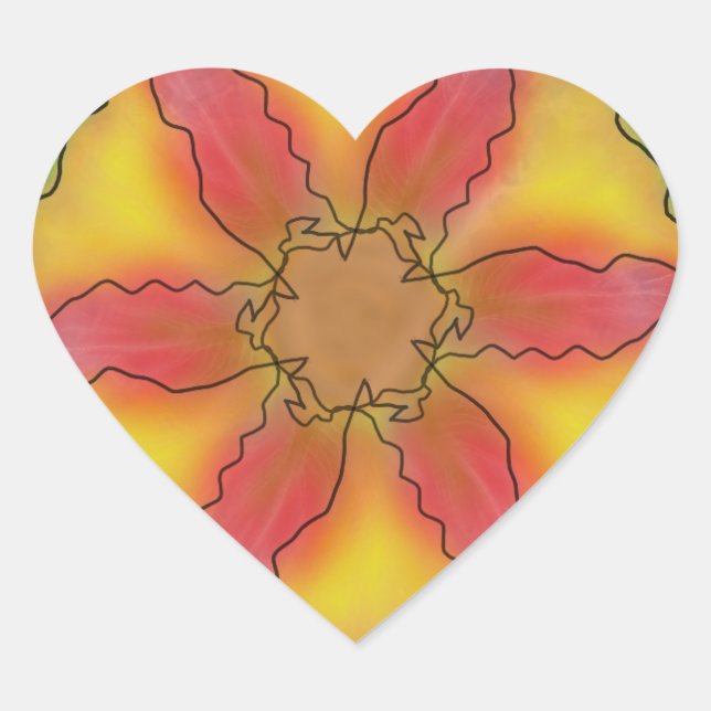 Odd Flower Heart Sticker (Front)