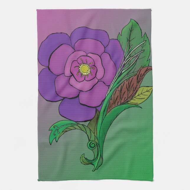 Odd Flower Tea Towel (Vertical)