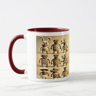 Odd Friends – Chequered & Dots Creature Family Pos Mug