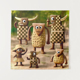 Odd Friends – Forest Chequered & Dots Clan Poster Tapestry