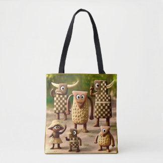 Odd Friends – Forest Chequered & Dots Clan Poster Tote Bag
