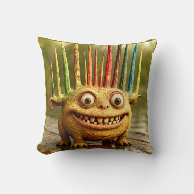 Odd Friends – Rainbow Spikes Monster Poster Cushion (Front)