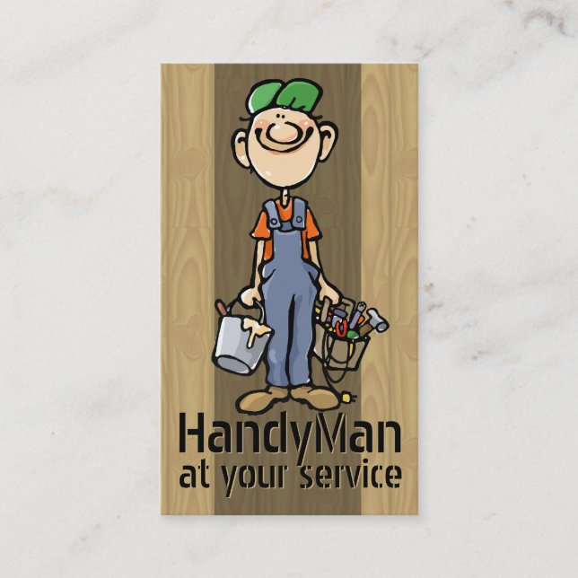 Odd Jobs. Handyman. Painter. Builder Template Business Card (Front)