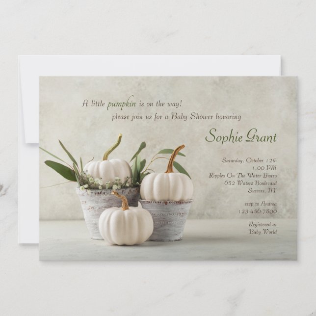 Odd Pots With White Pumpkins Invitation (Front)