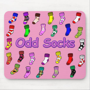 Odd Socks Mousepad Pink