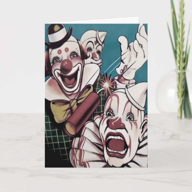 Odd Vintage Clown Birthday Card (Front)