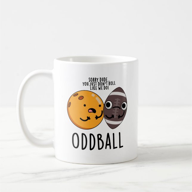 Oddball Funny Football Pun  Coffee Mug (Left)