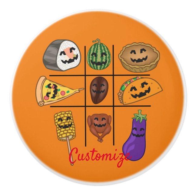 Oddball Jack o'lantern Medley Thunder_Cove  Ceramic Knob (Front)