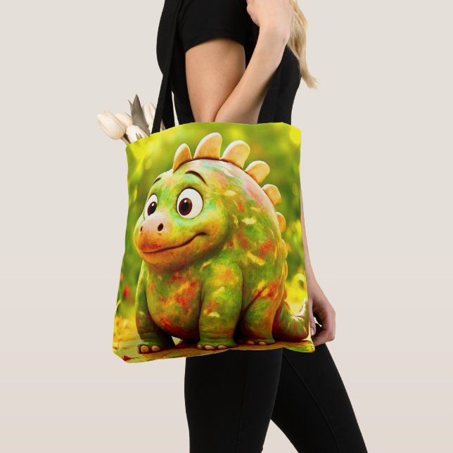 OddFriends Cute Dino Tote Bag (Close Up)