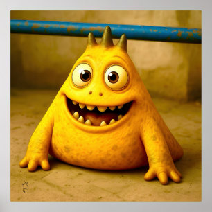 OddFriends – Happy Yellow Monster Poster