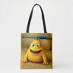 OddFriends – Happy Yellow Monster Poster Tote Bag