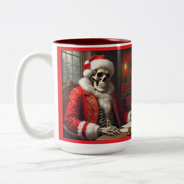 Oddie Beau's Festive 2024 - Limited Edition Two-Tone Coffee Mug (Left)