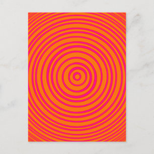 Oddisphere Pink Orange Optical Illusion Postcard