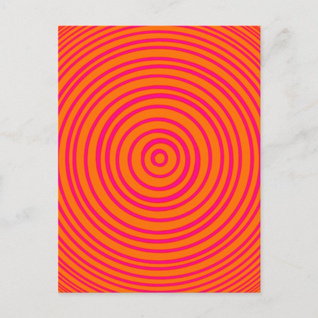 Oddisphere Pink Orange Optical Illusion Postcard (Front)