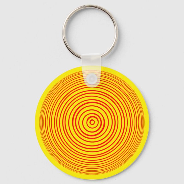 Oddisphere Red Yellow Optical illusion Key Ring (Front)