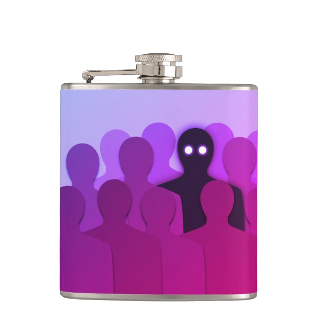Oddity Surreal Pink Aesthetic Weirdo Hip Flask (Front)
