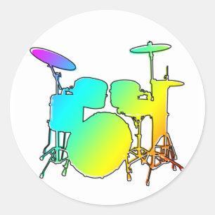 oddRex drums Classic Round Sticker