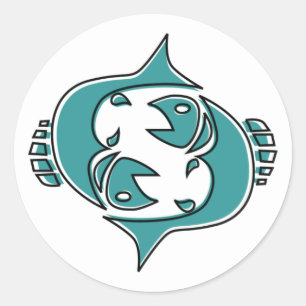 oddRex pisces Classic Round Sticker