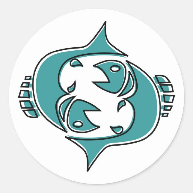 oddRex pisces Classic Round Sticker (Front)