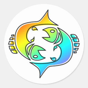 oddRex pisces Classic Round Sticker