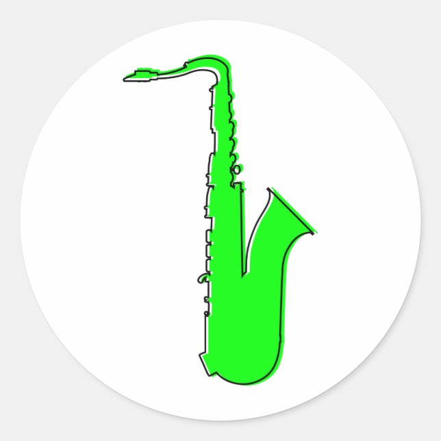 oddRex saxophone Classic Round Sticker (Front)