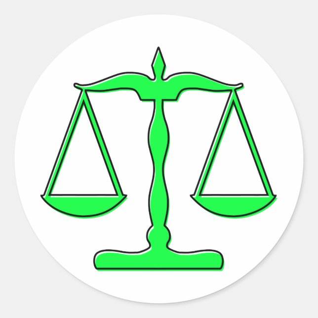 oddRex scales of justice Classic Round Sticker (Front)