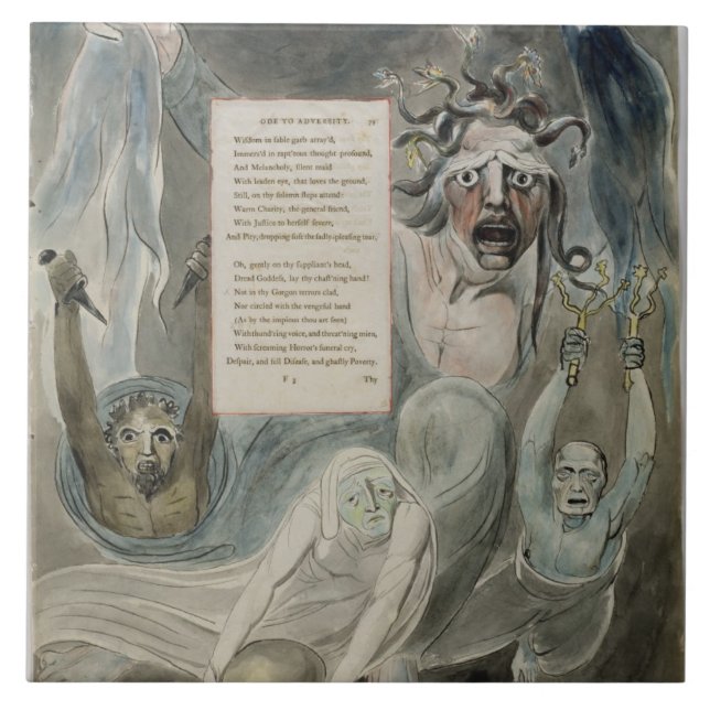Ode to Adversity, from 'The Poems of Thomas Grey', Ceramic Tile (Front)