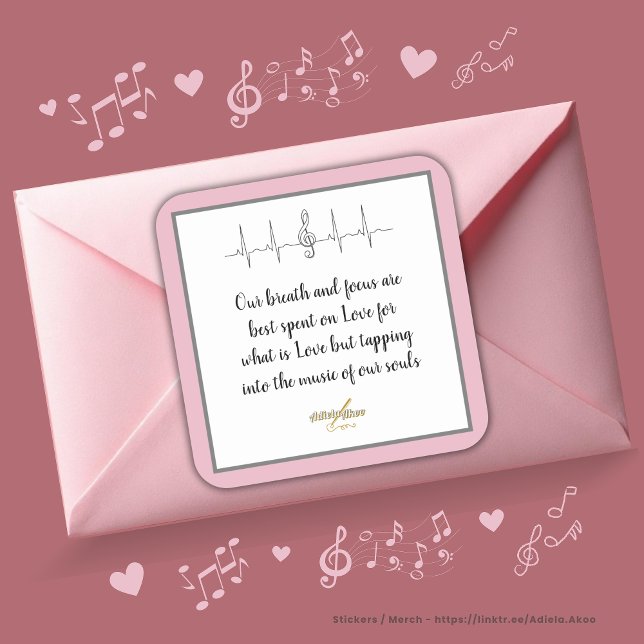 Ode to Love Sticker by Poet Adiela Akoo (Our breath and focus are best spent on love for what is love but tapping into the music of our souls)