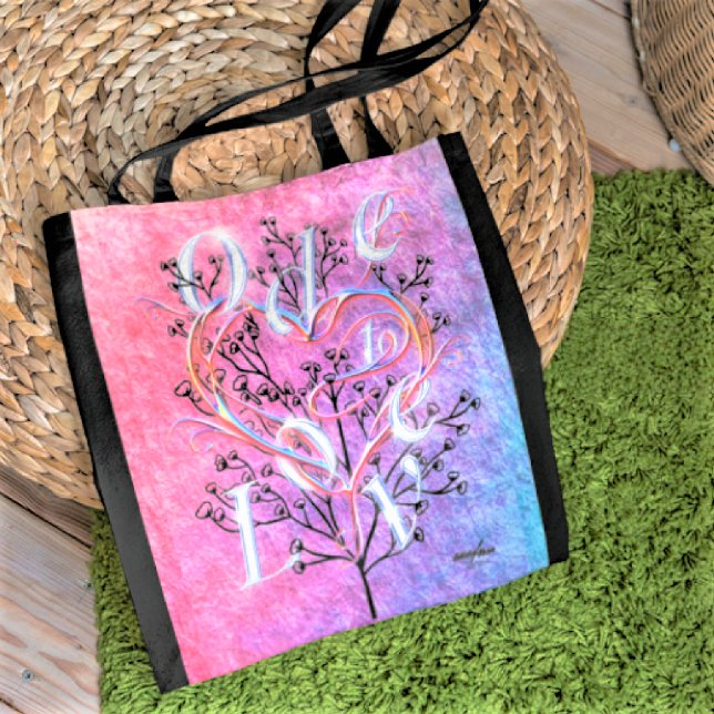 Ode to Love Tote Designed by Adiela Akoo Bag (Ode to Love Tote by Poet Adiela Akoo. Note: print colors differ from this image & are more subtle)