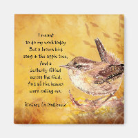"Ode to Spring" Watercolor Brown Bird Nature Poem