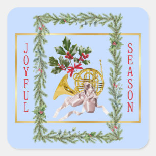 Ode to The Nutcracker Ballet Blue Garland Square Sticker
