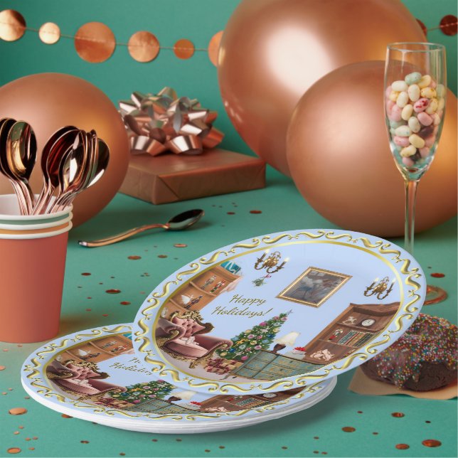 Ode to The Nutcracker Ballet Blue  Paper Plate (Multi)