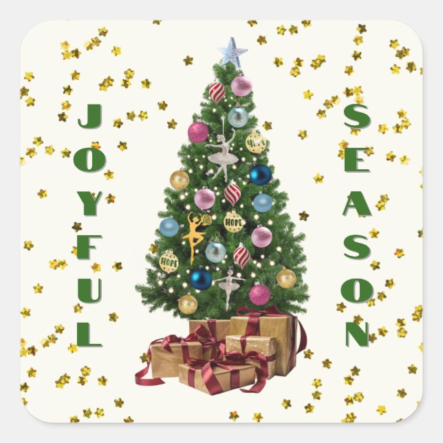 Ode to The Nutcracker Ballet Tree Square Sticker (Front)