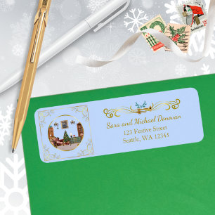 Ode to The Nutcracker Blue Tile Address Label Return Address Label
