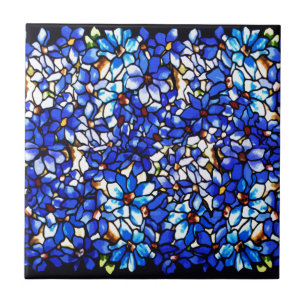 Ode to Tiffany Clematis Ceramic Tile