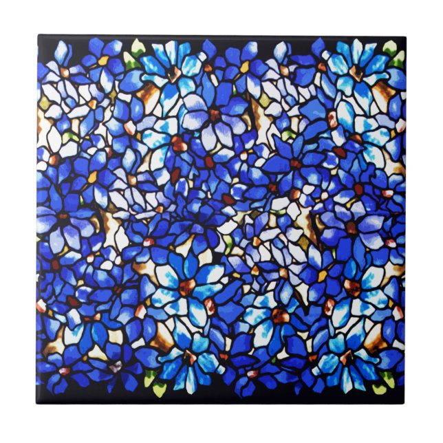 Ode to Tiffany Clematis Ceramic Tile (Front)
