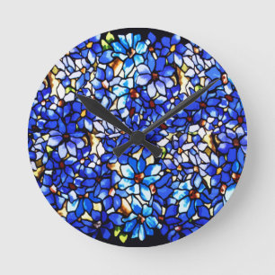 Ode to Tiffany Clematis Round Clock