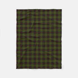 Odee army green plaid black red stripe fleece blanket
