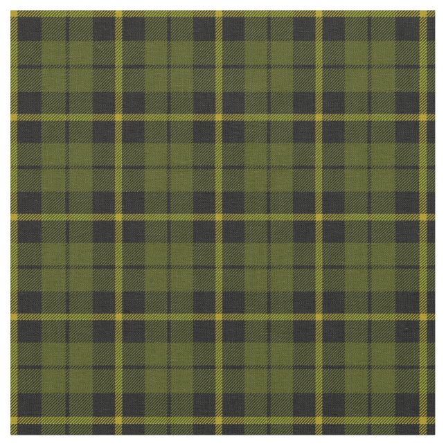 odee army green yellow stripe plaid print2 fabric (Close Up)