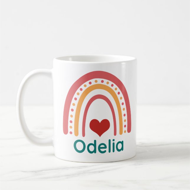 Odelia Vintage Boho Rainbow Coffee Mug (Left)