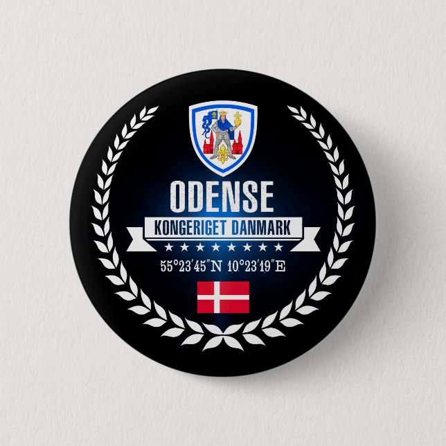 Odense 6 Cm Round Badge (Front)