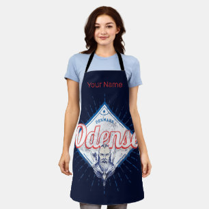 Odense City Denmark Retro Viking Vintage Souvenir Apron