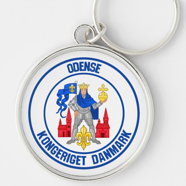 Odense Round Emblem Key Ring (Front)