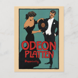 Odeon Platten Germany Vintage Poster 1900 Postcard