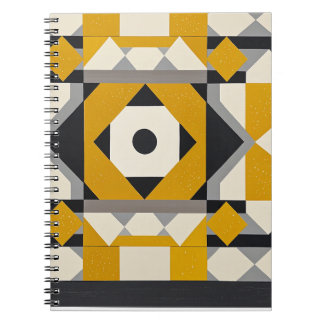 odern Geometric Yellow & Grey Spiral Notebook